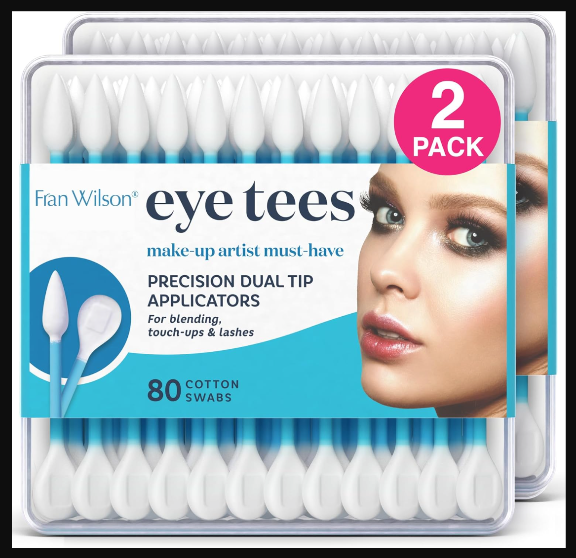 Stylist Secrets® Eye Tees Cotton Swabs tips (80 Count) (2-PACK)